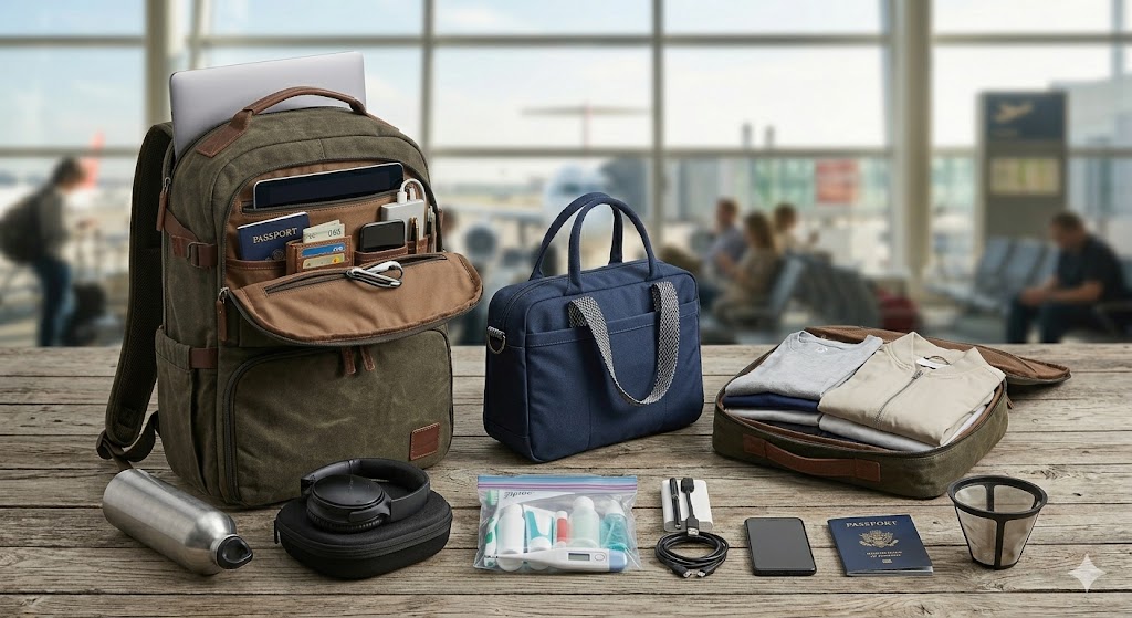 O que nunca pode faltar na mala de mão: essenciais de viagem em Sugestões O que nunca pode faltar na mala de mão: essenciais de viagem