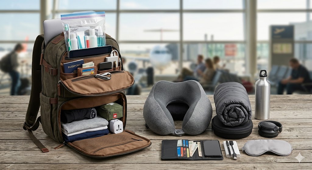O que nunca pode faltar na mala de mão: essenciais de viagem em Sugestões mala de mão